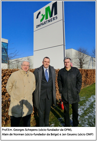 Prof. Georges Schepens (s�cio-fundador da OMP), Alain de Norman (s�cio-fundador da Belge) e Jan Geuens (s�cio OMP)